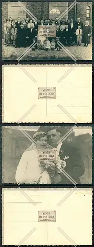 Foto AK 2x Hochzeit 1936 in Königsberg Ostpreußen Aufnahme vor Kirche