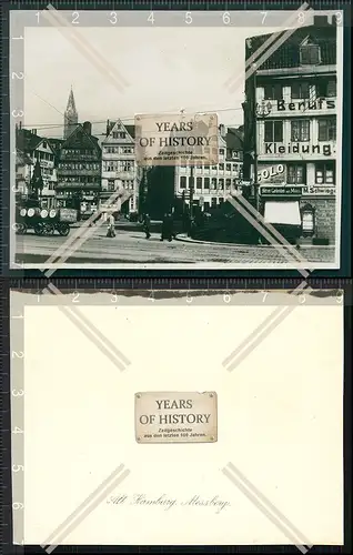 Foto Alt-Hamburg um 1910 Meßberg Geschäfte Werbung Reklame reges Treiben