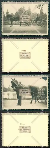 Foto 2x Kutsche Einspänner Pferdekutsche 1939