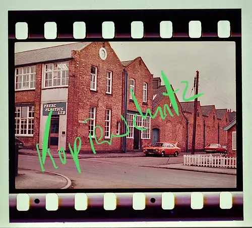 Original Farbdia 4x3,5 cm England Industriefotografie Gebäude 1950-60er Jahre