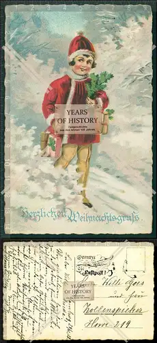 AK Weihnachtsgruß Mädchen im Schnee 1928 Luft Poststempel