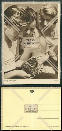 AK RAL Postkartenkalender 1956 Fröhliche Herzen DDR Igel Junge Zoologen