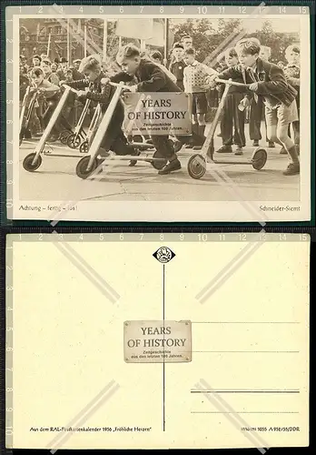 AK RAL Postkartenkalender 1956 Fröhliche Herzen DDR Achtung fertig los