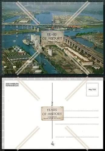 Foto AK Köhlbrandbrücke Hamburg Luftbild Fliegeraufnahme 1975 Radfahrer Fußg