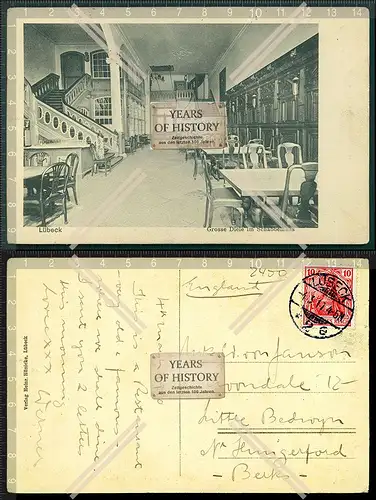 AK Lübeck 1910 gel. große Diele im Schabbelhaus Mengstraße Bürgerhäuser de