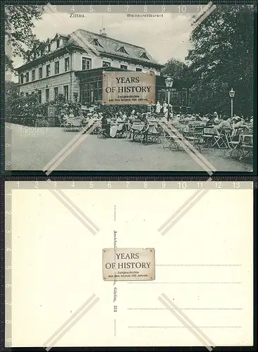 AK Zittau Restaurant Biergarten Wirtshaus zur Weinau 1911 Gutbürgerliche Küch