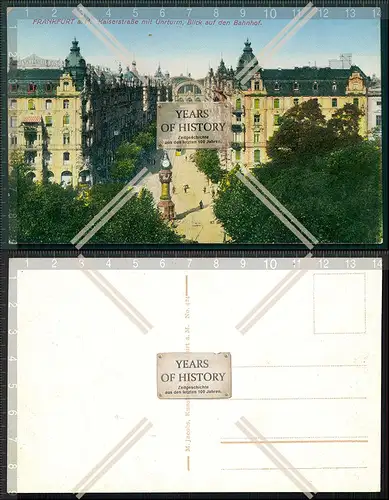 AK Frankfurt am Main Kaiserstraße mit Uhrturm Bahnhof 1911