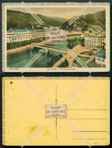 AK Bad Ems Fluss Lahn mit Kuranlagen 1930