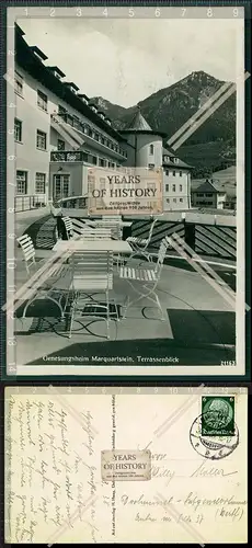 Foto AK Marquartstein Genesungsheim Tegernsee Terrassenblick 1938 gelaufen