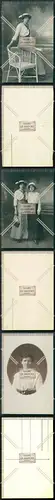 Foto AK 3x junge Damen 1915-25 Mode Kleidung Hut Friseur und vieles mehr