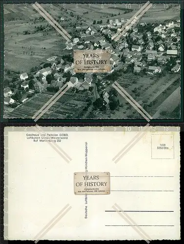 AK Unnau Marienberg Westerwald Gasthaus Pension Göbel Hotel Gasthof Luftbild F