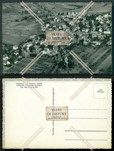 AK Unnau Marienberg Westerwald Gasthaus Pension Göbel Hotel Gasthof Luftbild F