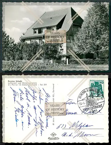 Foto AK Sankt Peter Schwarzwald Pension Schwär Hotel Gasthof Gasthaus