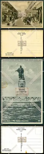 AK 2x Port Said Basarstraße Geschäfte Denkmal Ägypten Suezkanal Hafen 1930 