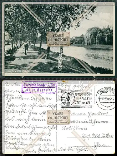 AK Herford Landpoststempel Heringhausen Ost über Herford 1940 gel. Otto Weddig