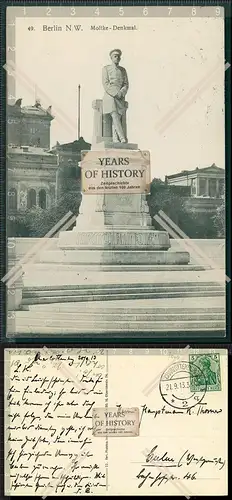 AK Berlin Moltke Denkmal 1913 Charlottenburg gelaufen