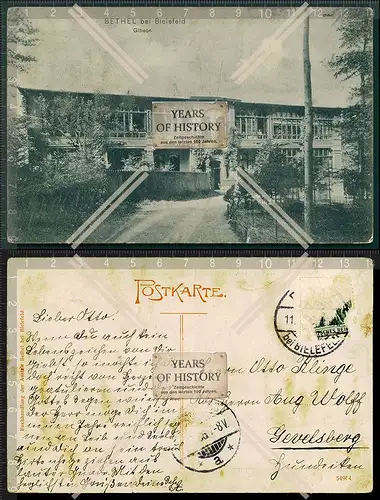 AK Bethel bei Bielefeld Gibeon Anstalten 1906 gelaufen