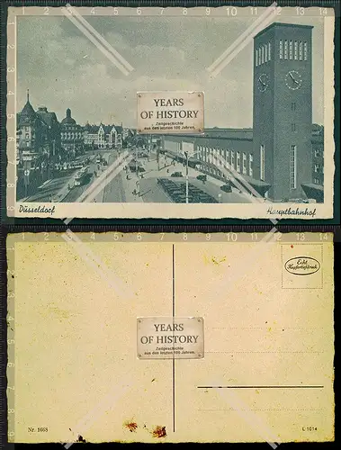 AK Düsseldorf am Rhein Hauptbahnhof 1936 Kupfertiefdruck Karte 1939