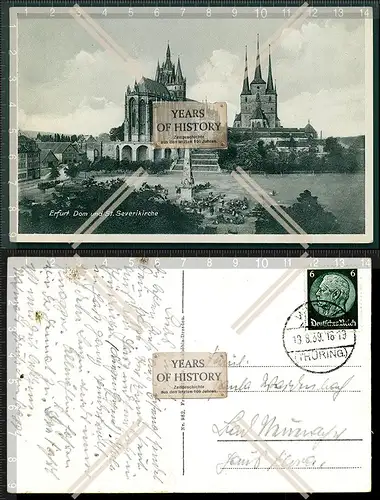 AK Erfurter Dom 1939 gel. u. St. Severi Kirche Benediktinerinnenkloster