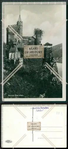 Foto AK an Bord des Dampfers Schiller Romantik-Schloss Burg Rheinstein