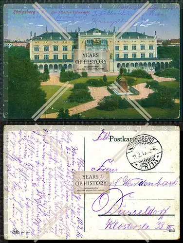 AK Königsberg 1916 Feldpost gelaufen Ostpreußen Albertus Universität
