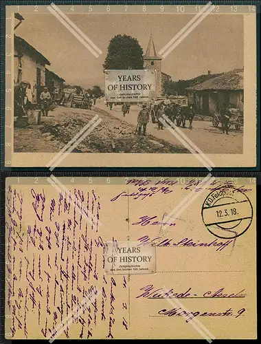 AK 1.WK Weltkrieg Feldpost gel. 1915-17 Belgien Frankreich