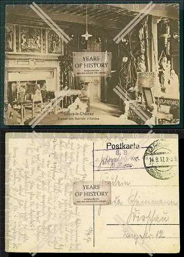 AK 1.WK Weltkrieg Coucy le Chateau Feldpost gel. 1915-17 Belgien Frankreich