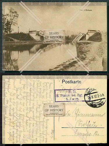 AK 1.WK Weltkrieg Pont L Eveque Feldpost gel. 1915-17 Belgien Frankreich