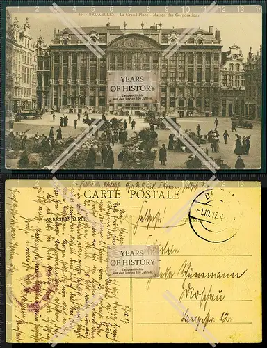 AK 1.WK Weltkrieg Bruxelles Feldpost gel. 1915-17 Belgien Frankreich