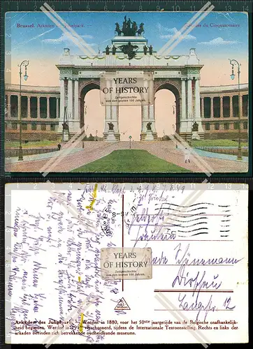 AK 1.WK Weltkrieg Brüssel Feldpost gel. 1915-17 Belgien Frankreich