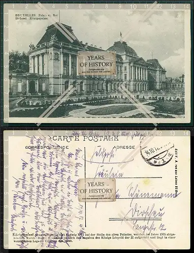 AK 1.WK Weltkrieg Bruxelles Feldpost gel. 1915-17 Belgien Frankreich