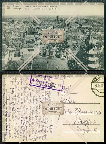 AK 1.WK Weltkrieg Antwerpen Feldpost gel. 1915-17 Belgien Frankreich