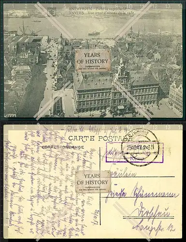 AK 1.WK Weltkrieg Antwerpen Feldpost gel. 1915-17 Belgien Frankreich