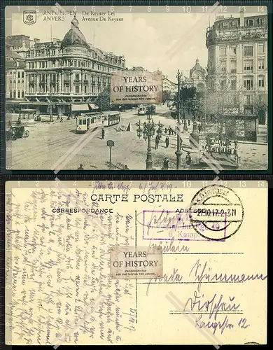 AK 1.WK Weltkrieg Antwerpen Feldpost gel. 1915-17 Belgien Frankreich