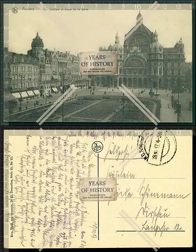 AK 1.WK Weltkrieg Anvers Feldpost gel. 1915-17 Belgien Frankreich
