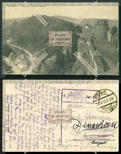 AK 1.WK Weltkrieg Bouillon Feldpost gel. 1915-17 Belgien Frankreich