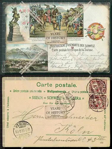 AK Litho historische Postkarte Schweiz 1898 gel. Neuchatel Neuenburg
