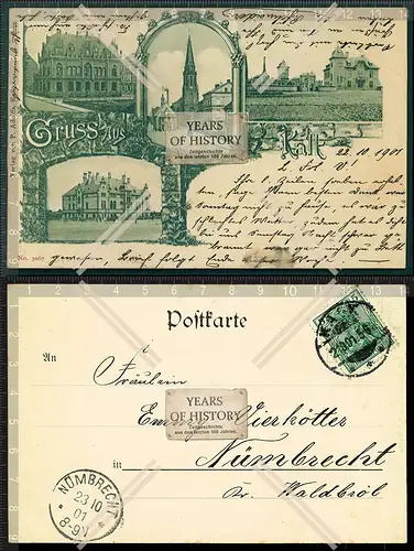 AK Litho Köln Kalk 1901 gelaufen