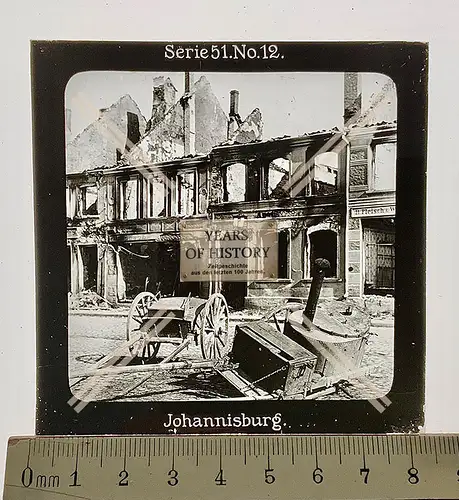 Orig. Glas Dia 1.WK Johannisburg Ostpreußen Pisz Jansbork Masuren Straßenansi