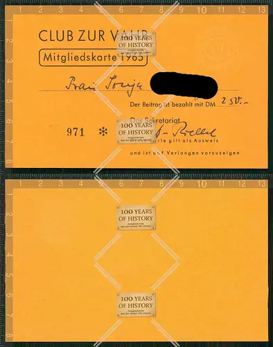 Orig. Alte Golf-Club Mitgliedskarte Zur Vahr Bremen Prägedruck oben rechts auf K