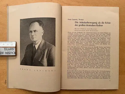 Deutsche Kultur und Arbeiterbewegung - Thüringer Volksschriften Heft 3. von 1946