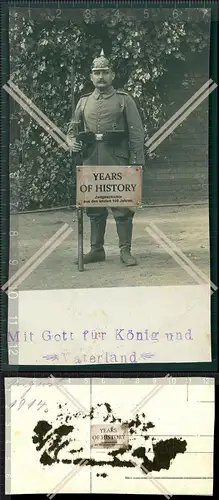 Orig. Foto 1.Weltkrieg Soldat mit Pickelhaube Karabiner Koppel Seitengewehr Baj