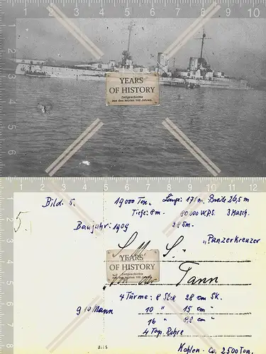 Foto S.M.S. Von der Tann Panzerkreuzer SMS Kriegsschiff Kaiserliche Marine 1916
