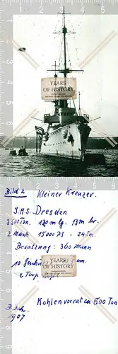Foto Kleiner Kreuzer S.M.S Dresden SMS Kriegsschiff Kaiserliche Marine 1916