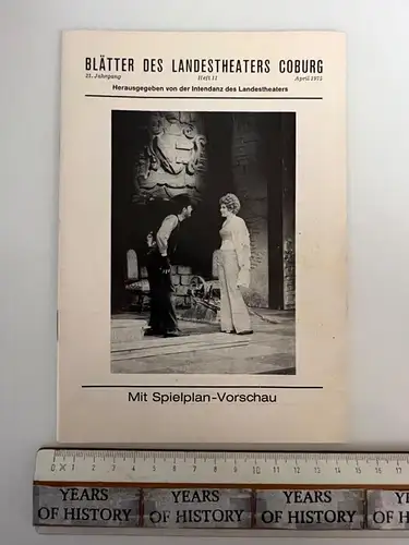 Heft 11 April 1975- Blätter des Landestheater Coburg - mit Spielplan Vorschau
