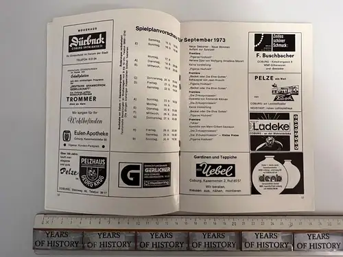 Heft 4 September 1973- Blätter des Landestheater Coburg - mit Spielplan Vorschau