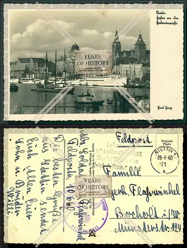 Orig. Foto AK Stettin Szczecin Feldpost 1941 gelaufen Stempel siehe Rückseite