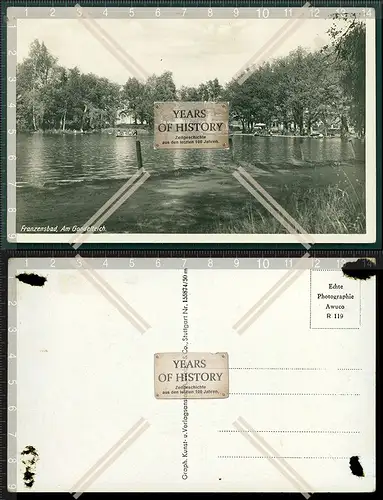 Orig. Foto AK Franzensbad am Gondelteich 1939 Frantiskovy Lazne Böhmen Tschech