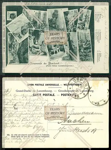 Orig. AK Berdorf 1907 Echternach Luxemburg 11 Ansichten luxemburgische Schweiz