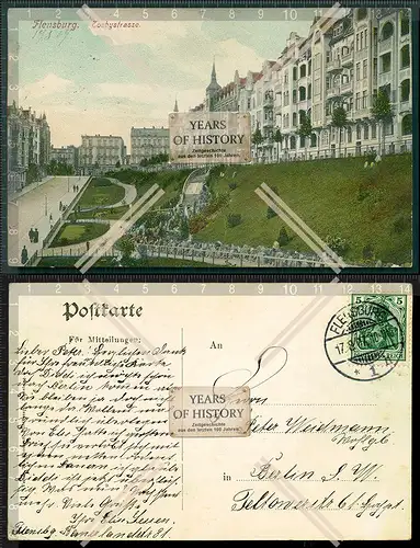 Orig. AK Flensburg Schleswig-Holstein Toosbüystraße 1907 gelaufen